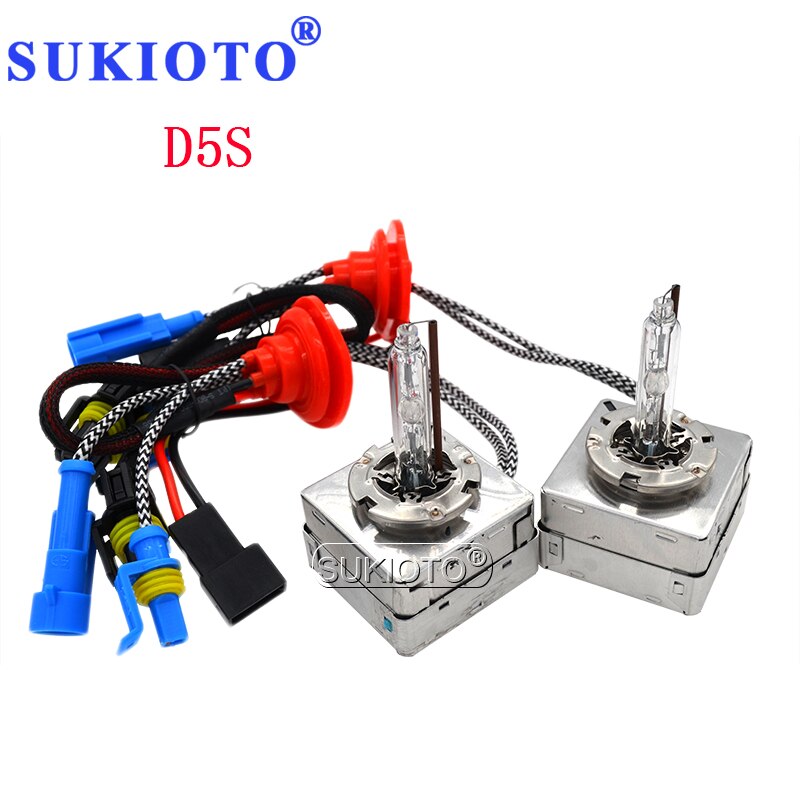 SUKIOTO Super Vision 55W D5S HID Xenon Headlight Bulb 5500K White Auto Replacement Lamp For Car Headlights D5S Canbus HID Kit