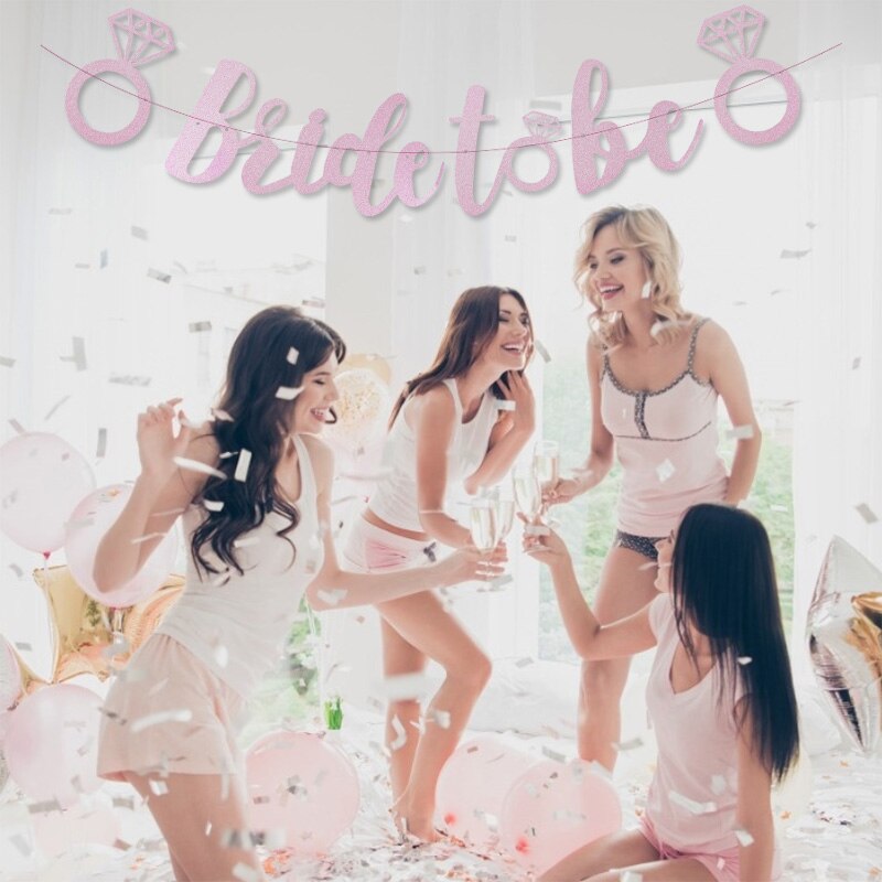 1Pc Bride to be Paper Gold Bunting Garland Banners Flag Hanging Garland Banner For DIY Bride Shower Wedding Bachelor Party Decor