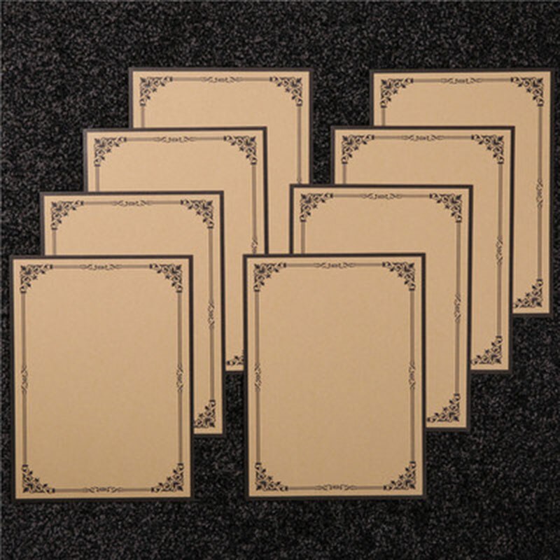 Papier d'écriture Vintage en papier Kraft 8 feuilles/ensemble | Carte de Message Style rétro pour Invitations fêtes nouvel an noël voeux: 8