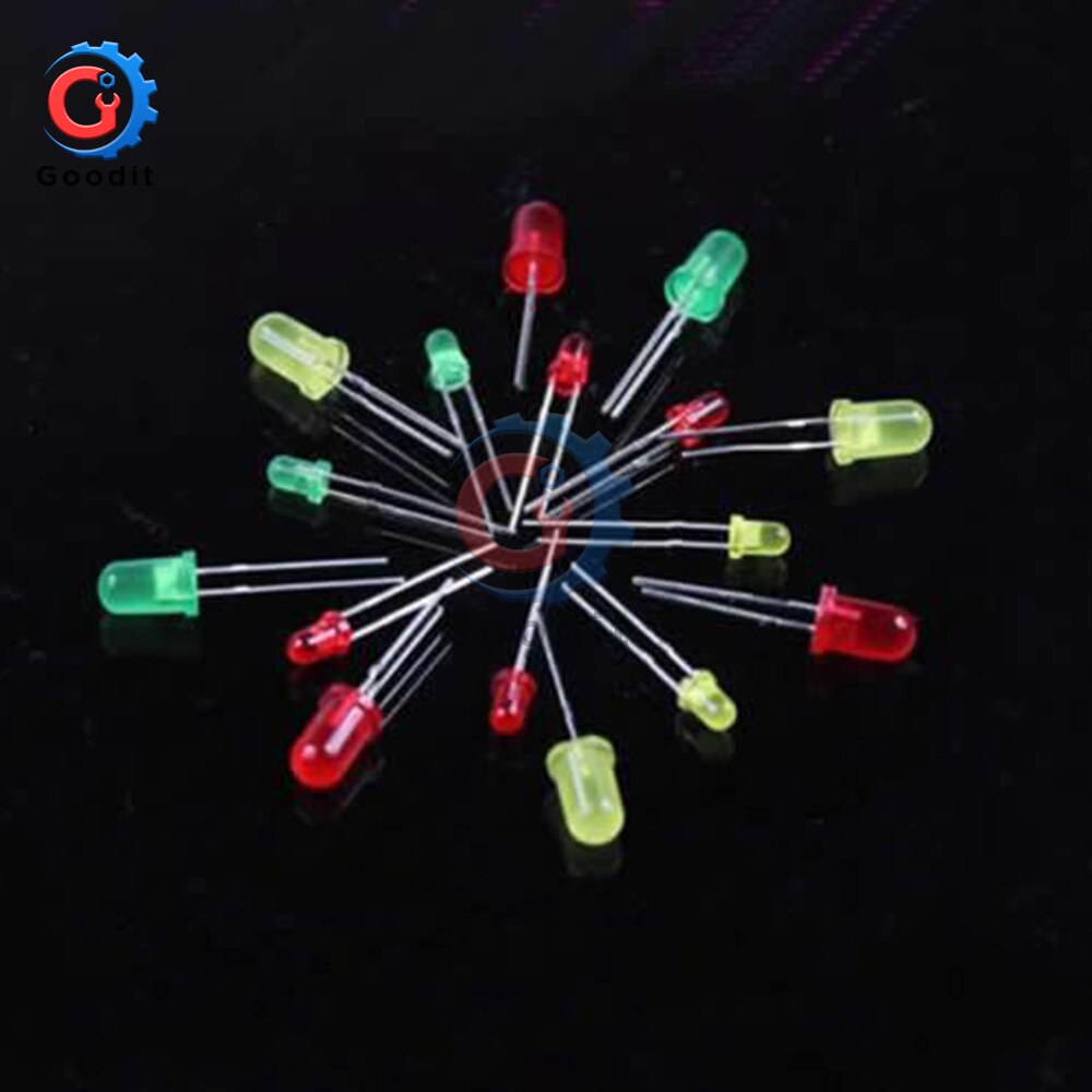 100PCS Licht Emittierende Diode LED 5mm 3mm Rot Grün Gelb für Arduino Raspberry Pi