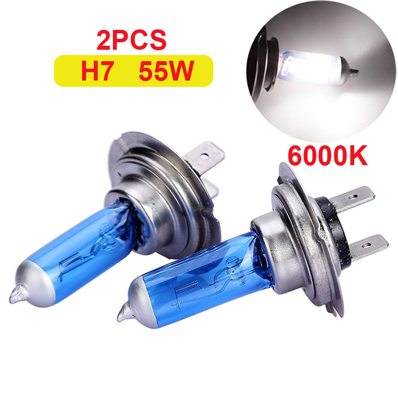 2 stk. super-led-pærer hvide 12v h1 h4 h7 forlygtesæt 100w 6000k bilpærer xenon-lampe superklar halogen-bilforlygte: Lyserød