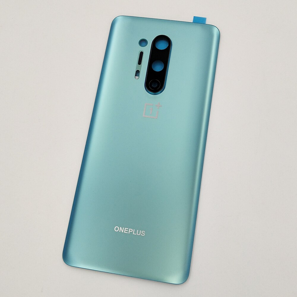 Carcasa trasera Original para Oneplus 8 Pro One Plus, cubierta trasera de cristal, reparación, reemplazo de batería, funda para puerta con lente de cristal de cámara + logotipo