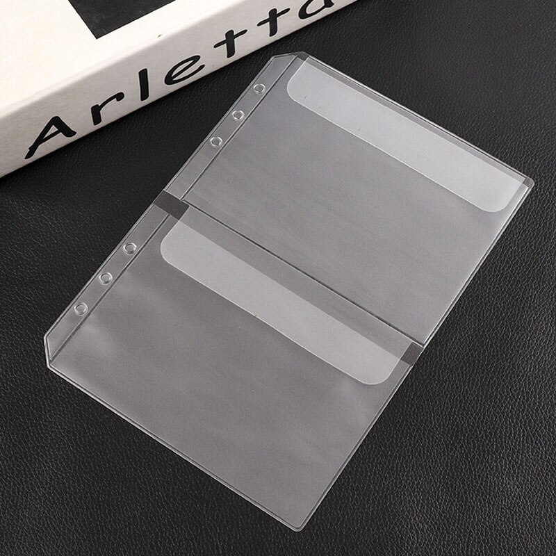 12PCS PVC A5A6 Transparent Separated Storage Folder Bag With Cover Planner Pockets Cards Holder Organizer Filing Binder Document