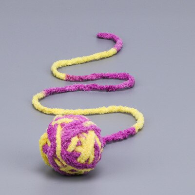 Grappige Lange Staart Fuzzy Katten Wol Bal Speelgoed Kleurrijke Touw Bal Huisdier Kat Speelgoed Teaser: C