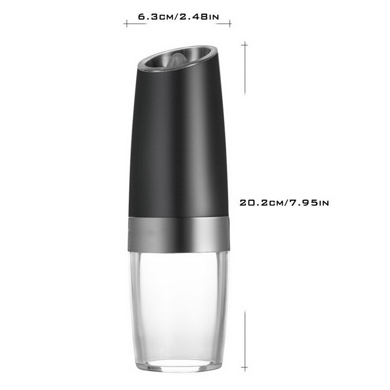 High Grade Stainless Steel Pepper Mill Electric Pepper Grinder Adjustable Thickness Automatic One-handed Operation Kitchenware: Electric with light