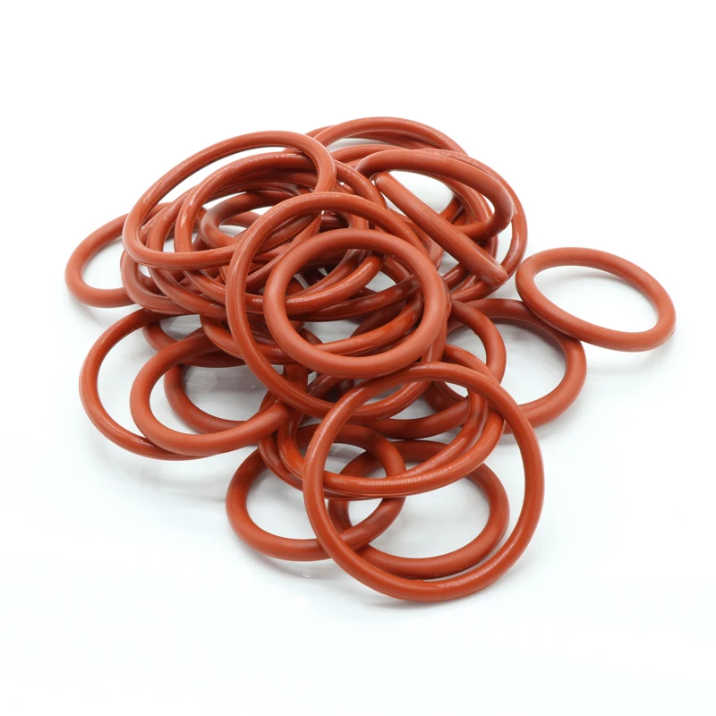 Joint torique en Silicone rouge, épaisseur CS 3.5mm OD 10 ~ 46mm, alimentaire, rondelle étanche, isolation en caoutchouc, joint rond en forme de O, 10 pièces