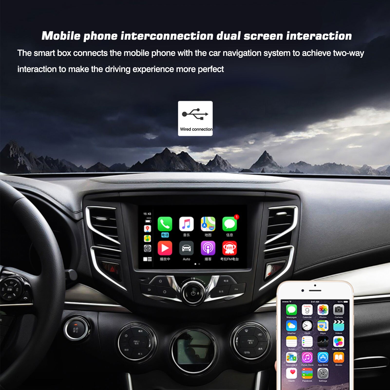 Android Navigatie Carplay Module Apple Android Auto-Machine Interconnectie Mobiele Telefoon Usb Aansluiting Kaart