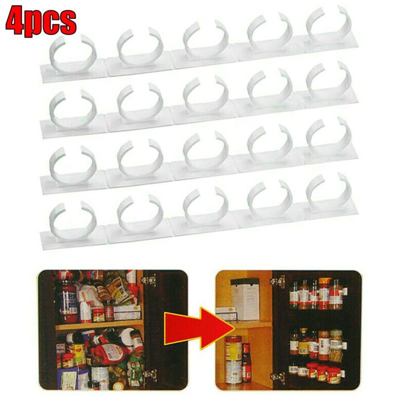 Clips Wall Mount Kitchen Cabinet Door Spice Clip Jar Rack Organizer Storage Clip