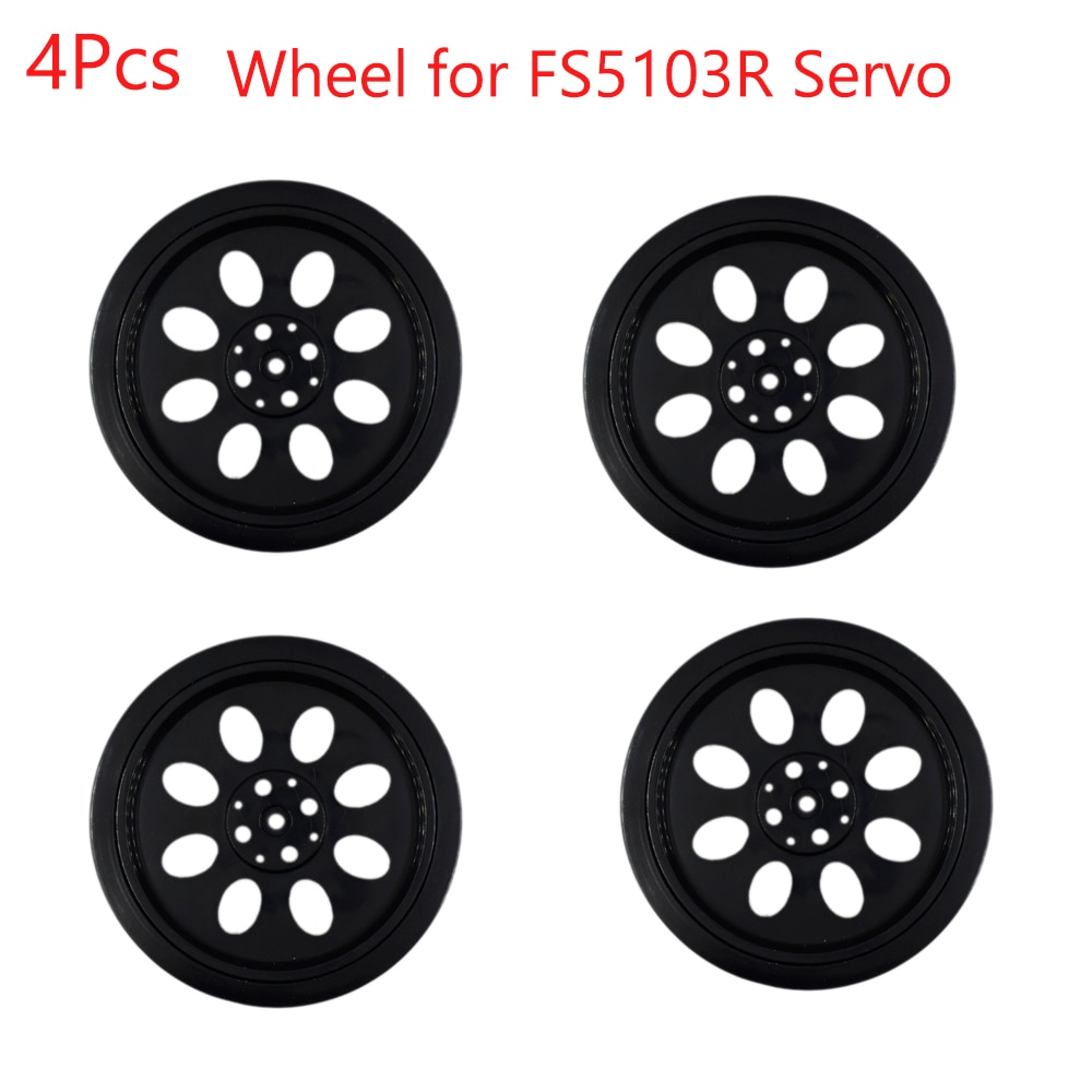 4 Uds ruedas para Feetech FS5103R 3 kg. cm 360 grados rotación continua RC servomotor, para Robot Smart Car FZ3413-W