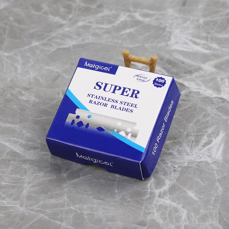 100 kpl yksipuolista partakoneen terää ruostumattomasta teräksestä valmistettuja partakoneen terää miesten turvaparranajokone manuaalinen partakoneen terä parturityökalut parranajo