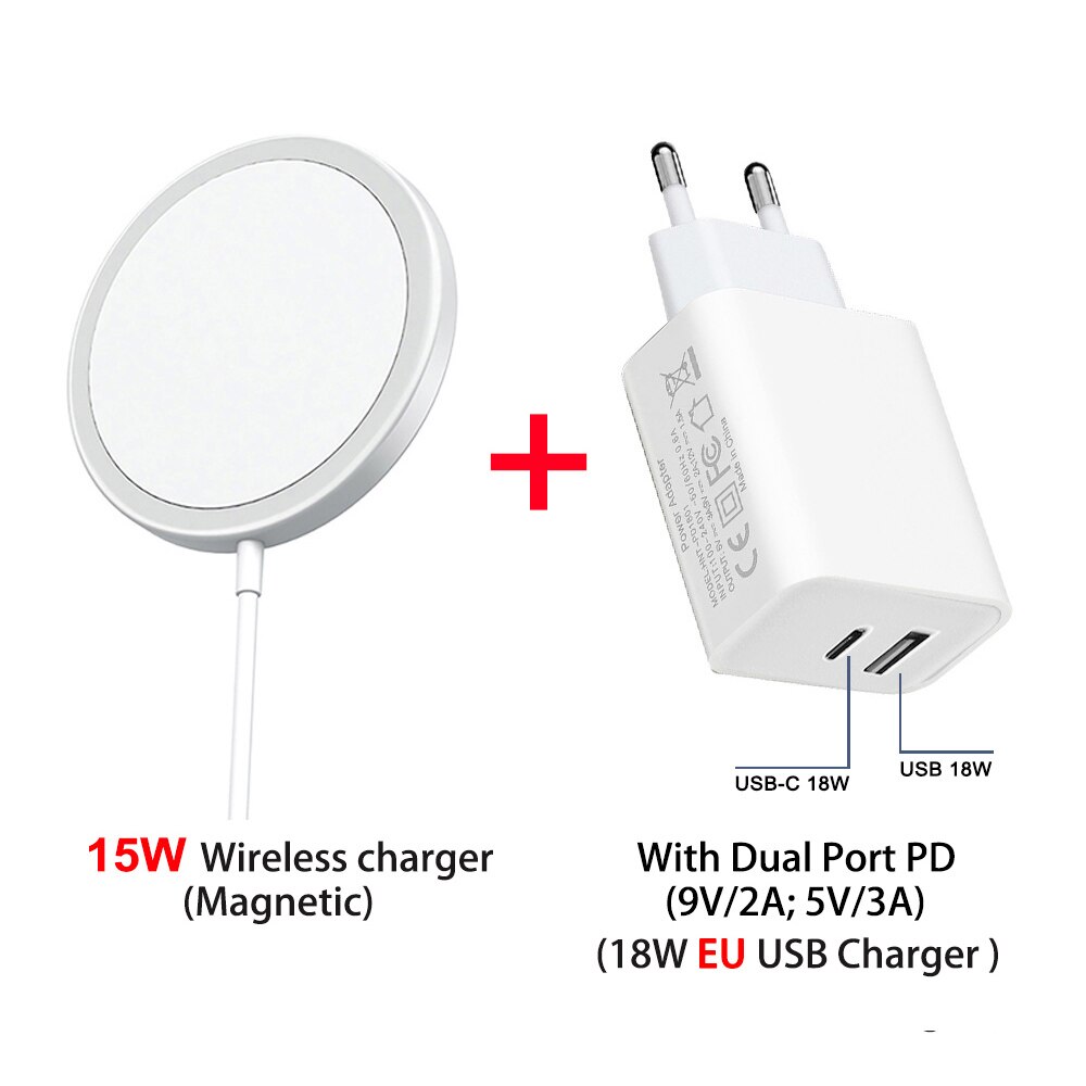 Cargador inalámbrico para Iphone, Xiaomi, Huawei y Samsung: 15W Wireless and EU