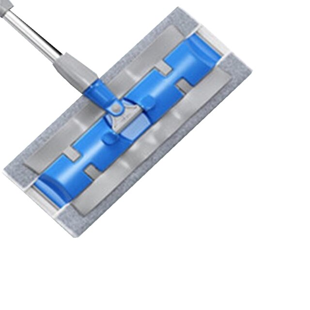 Rotatable Flat Mop Floor Telescopic Mop Handle Super Absorbent Microfiber Blue Green Cloth For Home Kitchen Tiles Cleaning Tools: Blue