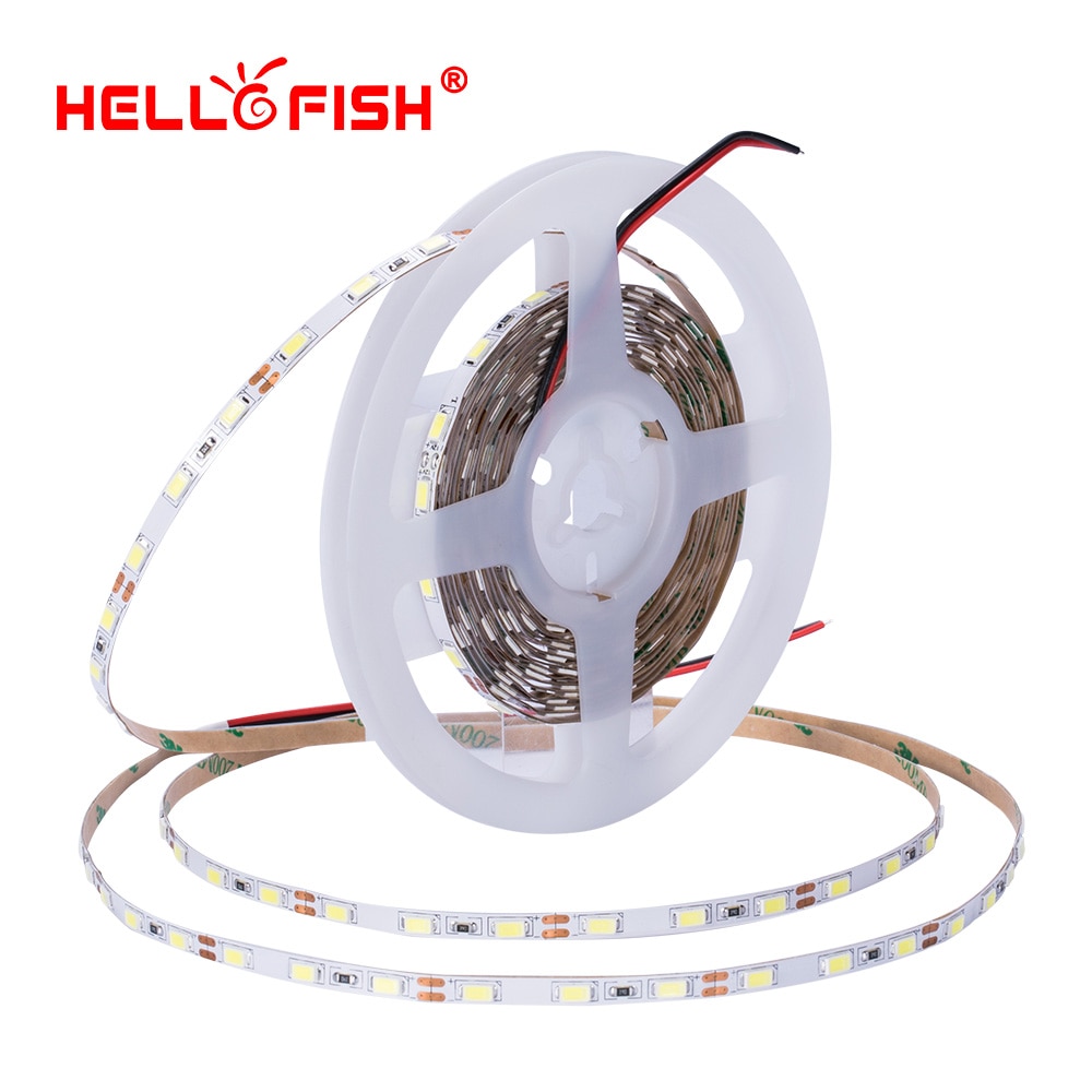 5mm 5630 led diode strip licht flexibele streep 5 m 60 LED tape witte lichten verlichting DC12V Hello vis