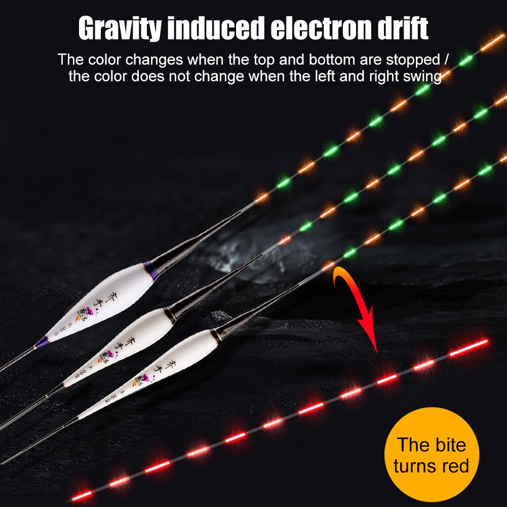 Luminous High Sensitivity Electric Fishing Floats Color Changing Gravity Induction Stick Buoy Bobber Sea Night Fishing Accessor