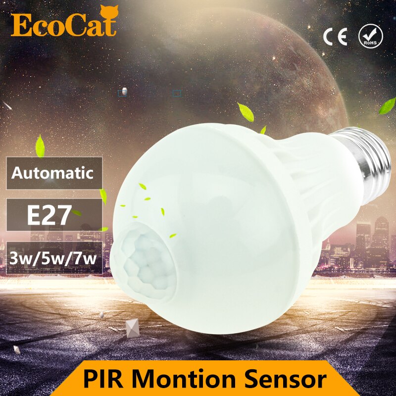Pir Motion Sensor Emergency Lamp Auto Smart Led Lamp E27 5W 7W 9W Infrarood Bewegingsdetectie Infrarood ampul Led Home Verlichting