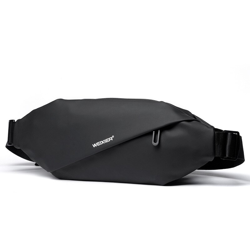 Riñonera impermeable Oxford para hombre, bolso cruzado para deportes al aire libre, informal, de viaje, riñonera trasera: Negro