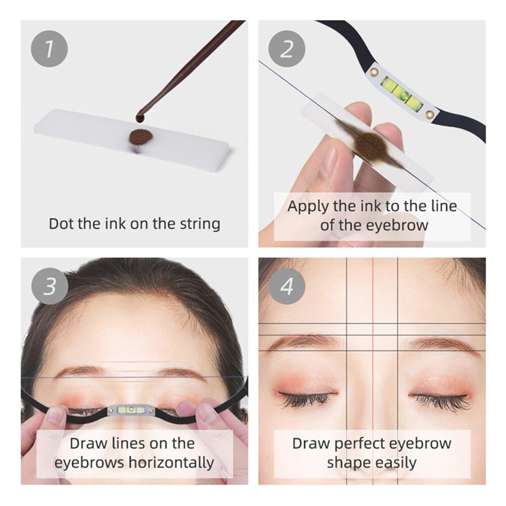 Eyebrow Mapping Tool Ruler Eyebrow Mapper Stencil Ruler Balance Eyebrow Mapping Thread for Perfectly Shaped Brows Black