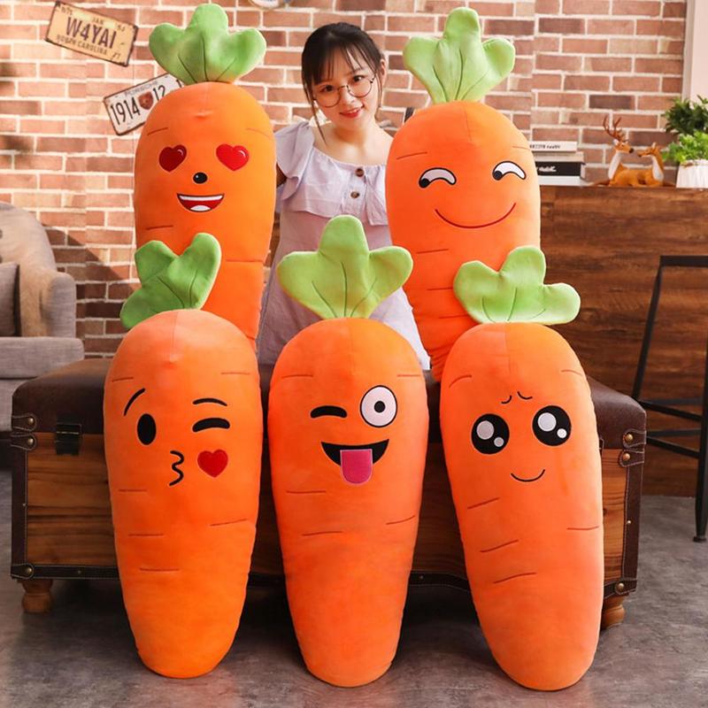 Expression Carrot Plush Toys Cute Radish Pillow Doll Toy Plush Cushion Sleeping Girl Children Pillow G6N4