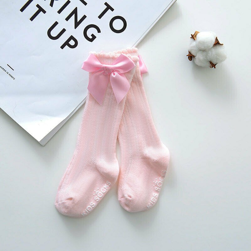 Schattige Baby Meisje Sokken Knie Hoge Bogen Prinses Sokken Lange Buis Booties Gestreepte 5 Kleuren