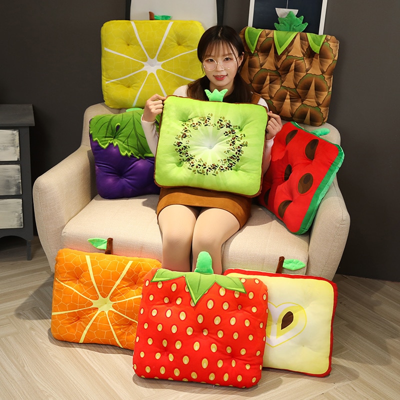 3d kawaii simulation vandmelon citron frugt blød pude plys sødt legetøj sofa pude fyldt hjem bil dekoration børn pige