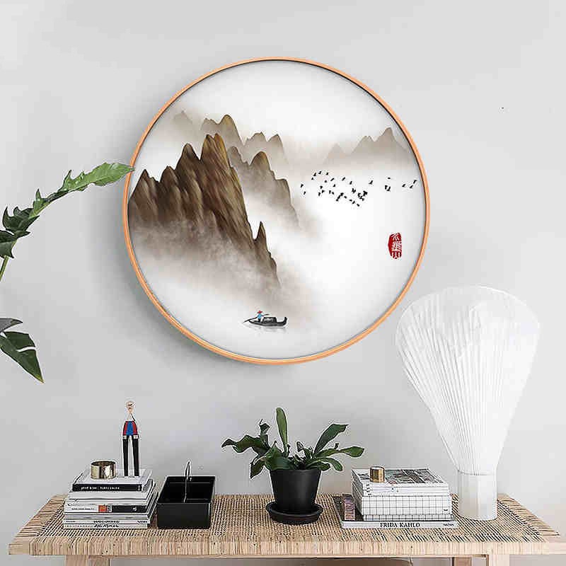 Runde Holz Bilderrahmen Kreative DIY Wand Hängen Holz Bild Halter Wand Montiert Foto Rahmen Runde Home Dekoration