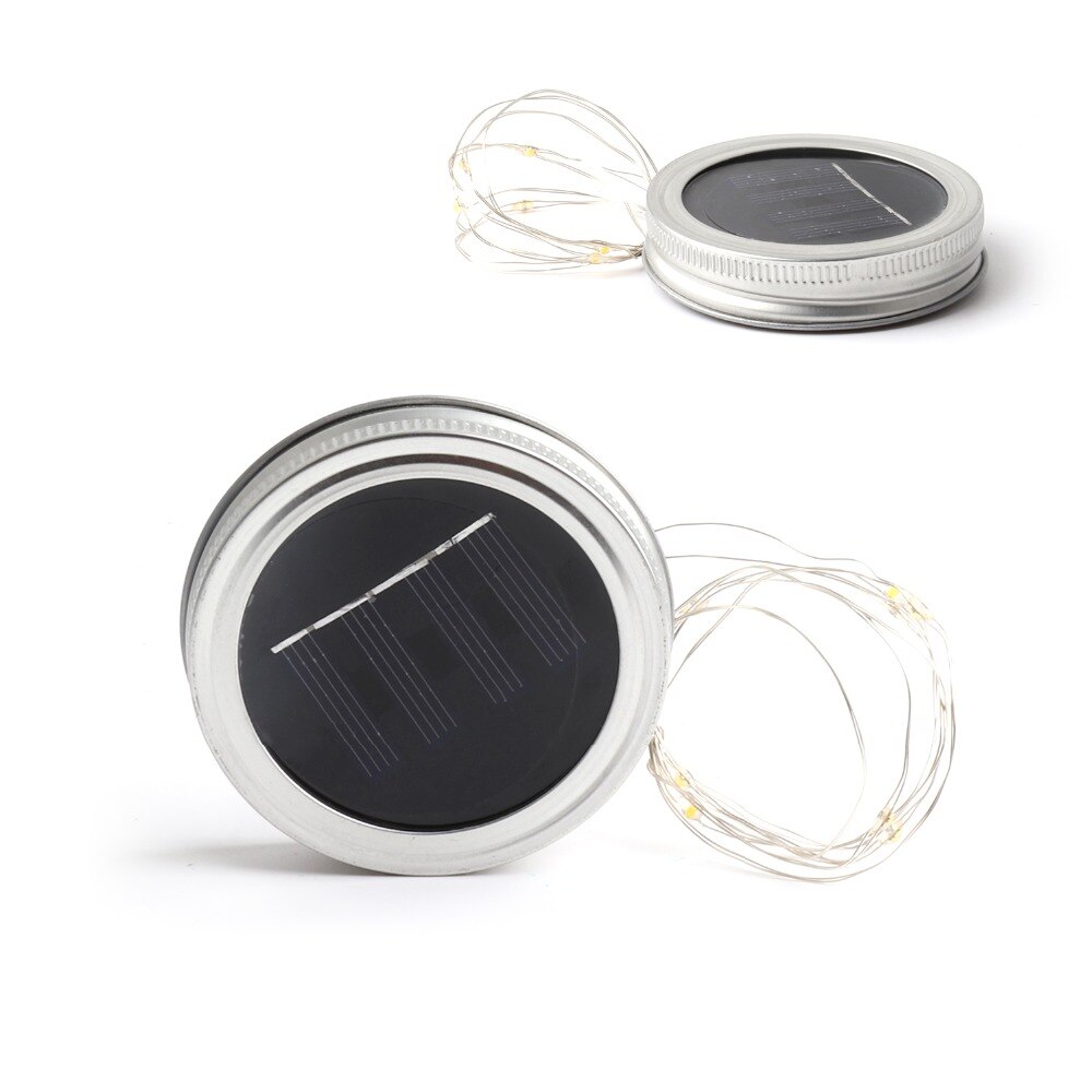 Lampe solaire, guirlande lumineuse LED, bocal en maçon 10 LED s, capuchon de bouteille, idéal pour décoration de mariage de noël, éclairage pour les fêtes de jardin