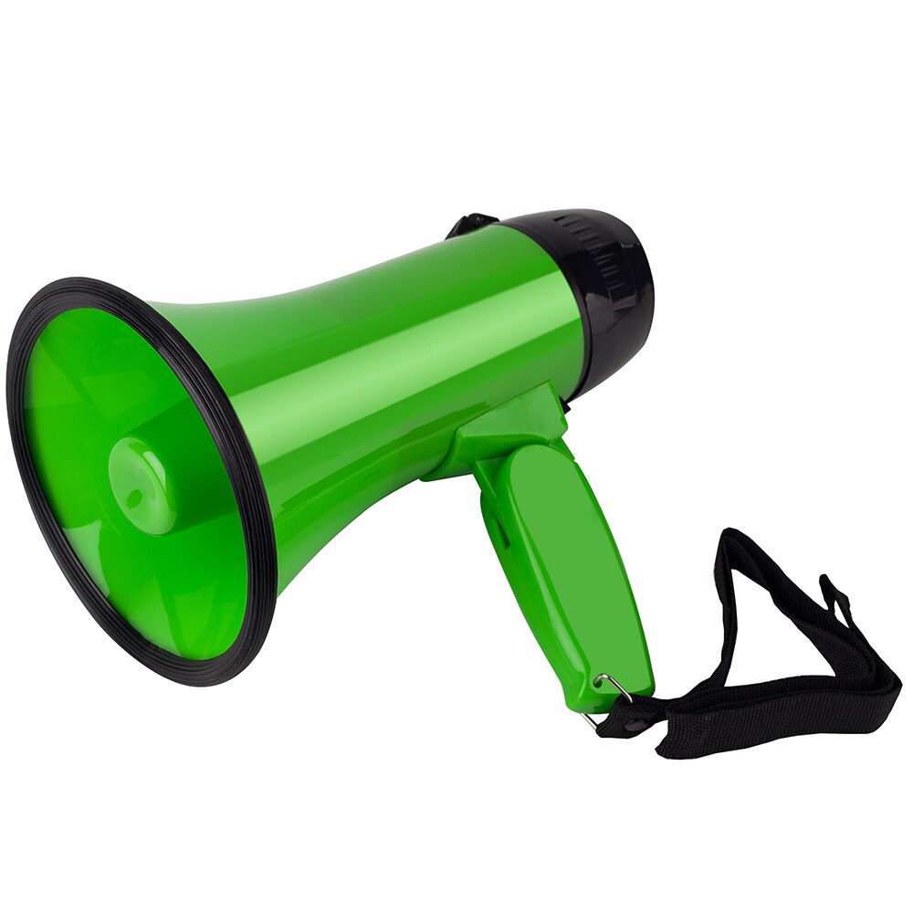 High Power Draagbare Hand Megafoon Peddle Luidspreker Opname Hoorn Tour Gids Luidsprekers Luid 25W: NO battery-Green