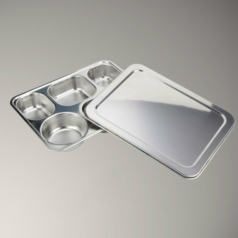Stainless steel insulation snack plate seal tray bento lunch box insulated Thermal Food Container Tableware dinner plates