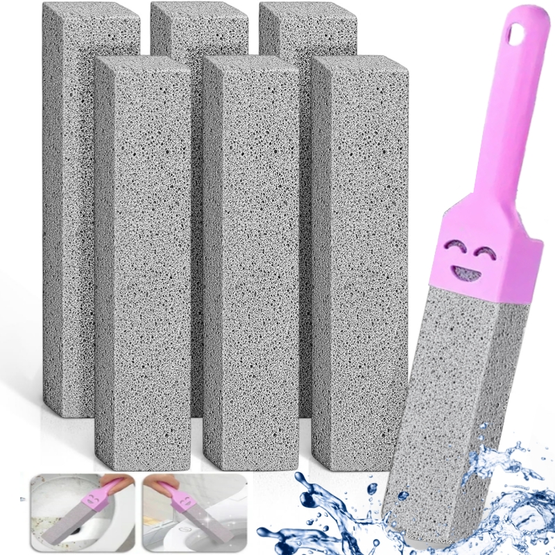 5PCS Pumice Stone Toilet Brush Bathroom Cleaning Stone with Handle Tile Sink Bathtub Limescale Rust Stain Remove Cleaning Tools