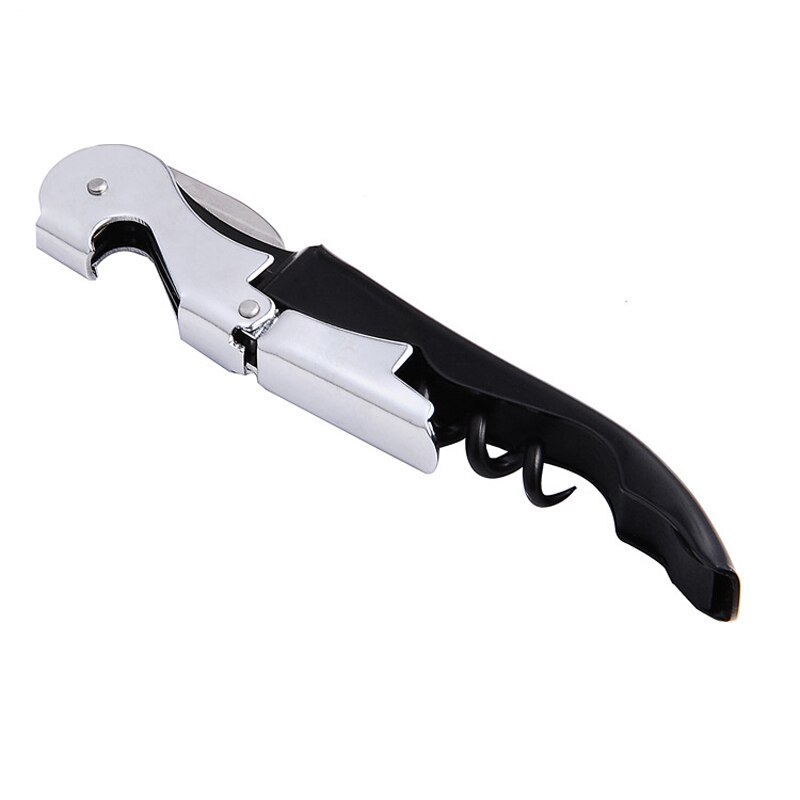 1Pc Roestvrij Plastic Wijn Schroef Corkscrew Opener Professionele Dubbele Scharnier Obers Wijn Fles Bier Cap Opener