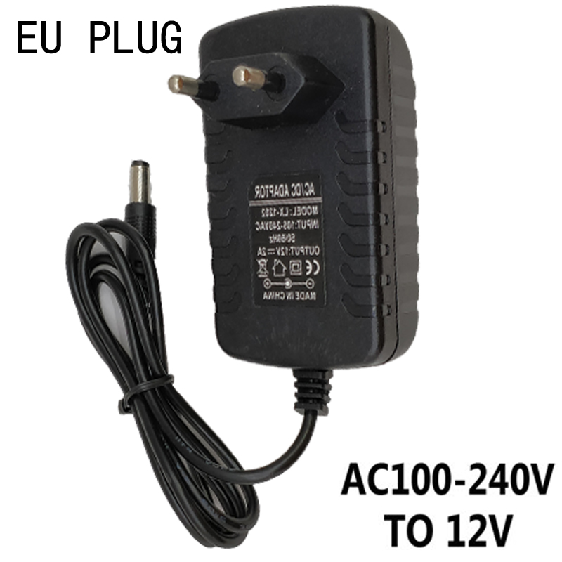 Strømforsyning 12v 2a 3a 1a transformer 220v 12v ac dc led 12 volt adapter 5a 4a led driver 110v 230v 240v til led strip lys: Eu-stik