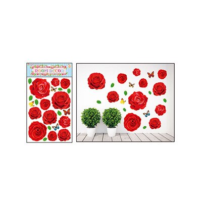 3d vattentäta blommor väggdekor badrum väggdekor dekal avtagbar vardagsrum väggdekoration sovrum väggdekoration: E