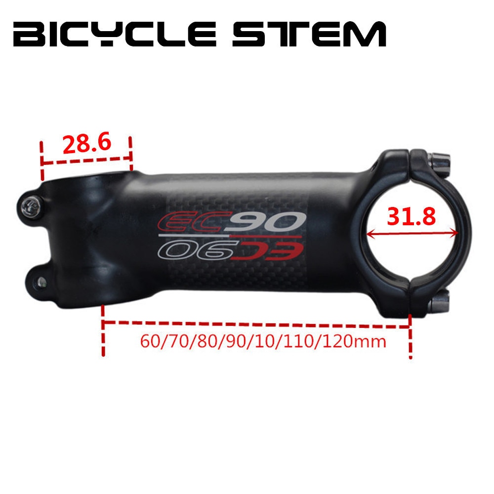 tige de Surface en Fiber de carbone Ultra-légère avec Angle 6 / 17 degrés 60/70/80/90/100/110/120MM pour vélo de route/vtt 3K mat