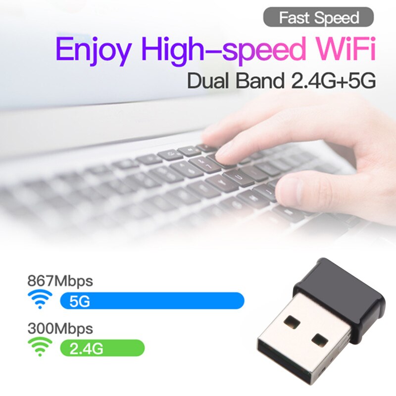 Mini Wifi USB 3.0 Adapter 2.4G 5G 1200Mbps Wifi USB Ethernet Network Card Dual Band Wireless Wifi Dongle Receiver