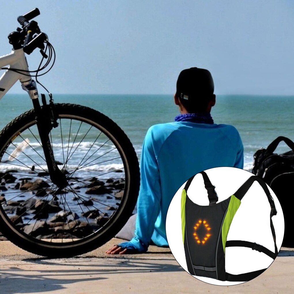 LED Radfahren Weste Nacht Radfahren Fernbedienung Fahrrad Kleidung mit LED Schalten Licht Anzeige