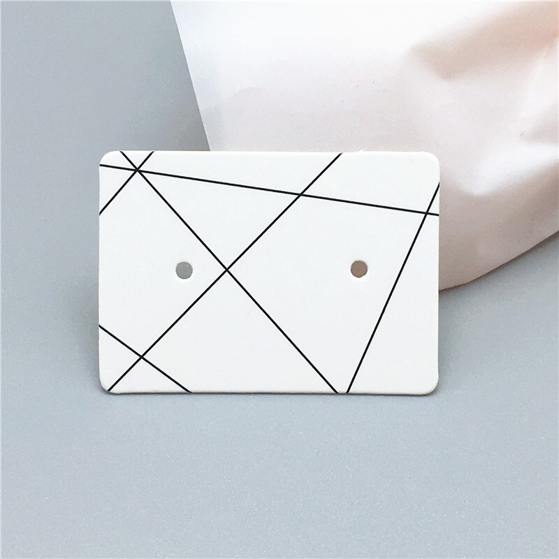 100 sztuk 2.5x3.5cm kolczyk karty opakowania stojak do kolczyków posiadacz karty karton papier typu Kraft tagi dla DIY biżuteria wyświetlacz: White line