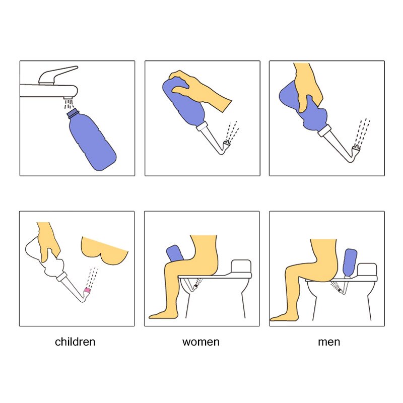 Goede Hea 450 Ml Draagbare Bidet Schoner Zwangere Vrouwen Vaginale Anale Wassen Mannen Anus Schoon Ouderen Kids Ass Wasmachine Extra gereedschap