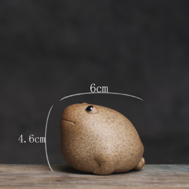 Service à thé Zen en céramique, belle Statue d&#39;animal de compagnie, grenouille porte-bonheur, poterie grossière, petit crapaud, fait à la main, décoration de maison moderne, ornements
