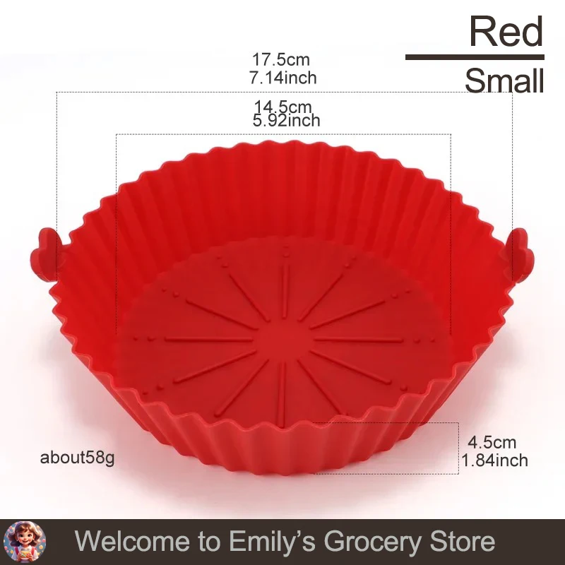 1 Stuks Lucht Friteuse Bakplaat Siliconen Herbruikbare Bakmand Grill Pan Food-grade Non-stick Cakevorm keuken Oven Pot Accessoires: Rood