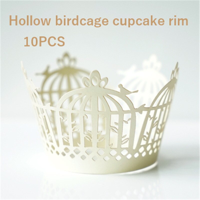 Cup Cake Grens Bos Art Papier Houder Parelmoer Papier Hollow Birdcage Cupcake Grens: 4