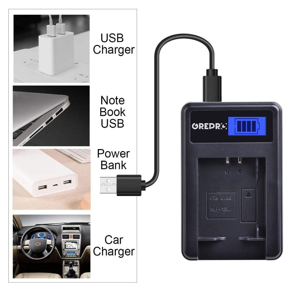 Batterie 1500mAh NB13L + chargeur NB 13l pour appareil photo Canon PowerShot G5X G7X G9X G7 X Mark II G9 X SX620 SX720 SX730 HS, NB-13L mAh