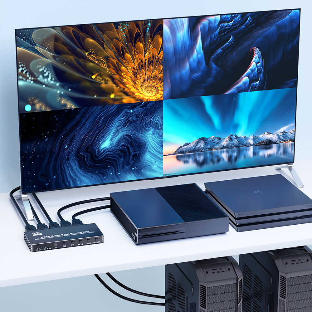 Multivisor HDMI 4K 4X1/2X1 HDMI Quad multivisor HDMI multivisor HDMI 4K HDMI multivisor 4X1 Swicth multivisor interruptor sin costuras