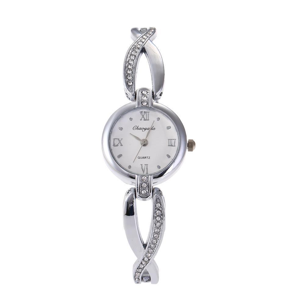 Vrouwen Horloges Luxe Strass Armband Horloge Vrouwen Horloges Dames Horloge Klok Reloj Mujer Relogio Feminino Bayan Saat: Zilver