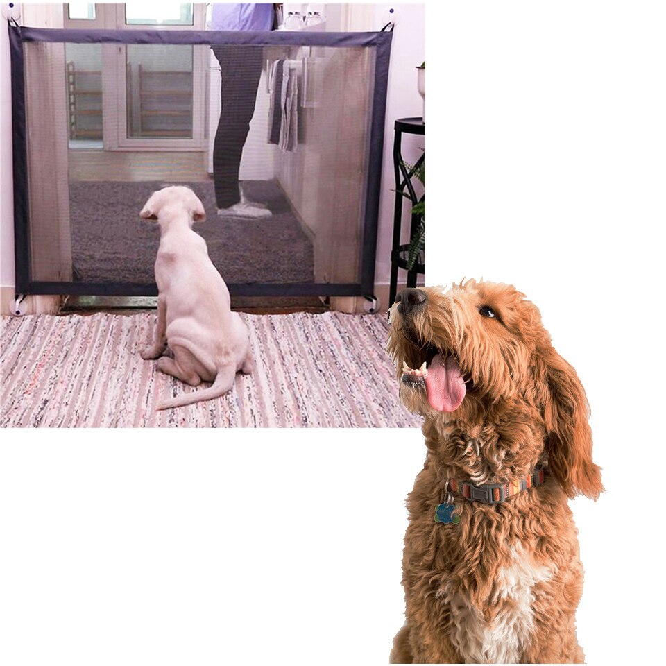 Huisdier Veiligheid Gate Magic Hond Poort Voor Honden Intrekbare Draagbare Mesh Folding Veiligheid Hek Houden Baby Huisdieren Weg Van Keuken outdoor