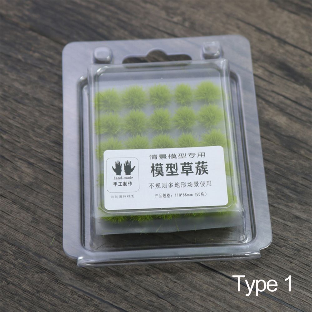 50PCS 5mm Landscape Multi-terrain Sand Table Scene Simulation Model Plant Cluster Miniature Grass Bushes Artificial Grass Tufts: type 1