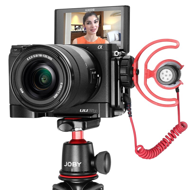 Plaque de dégagement rapide verticale Vlog pour Sony A6400 A6500 A6300 Vlog L support de plaque avec chaussure froide de Style Arca pour Microphone