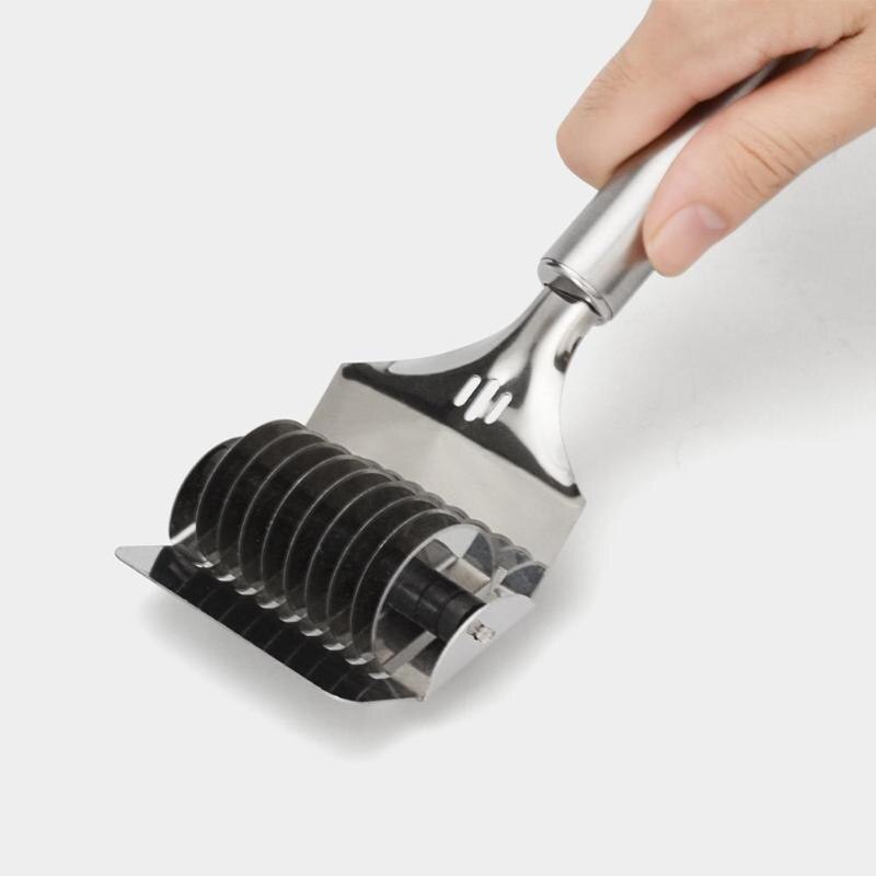 Flexible Stainless Steel Vegetable Roll Crusher Noodle Maker Lattice Roller Docker Dough Cutter Kitchen DIY Dough Cutting Tools