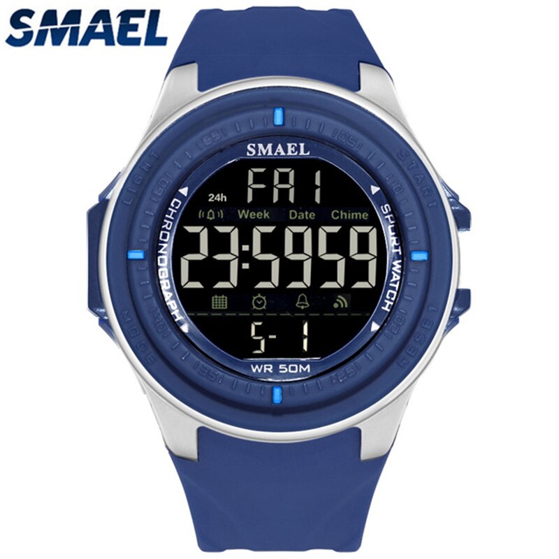 Smael relógio digital esportivo, marca de luxo, mergulho, 50m, relógios, eletrônicos, led, militar, homens, relógios de pulso casual, relógio masculino