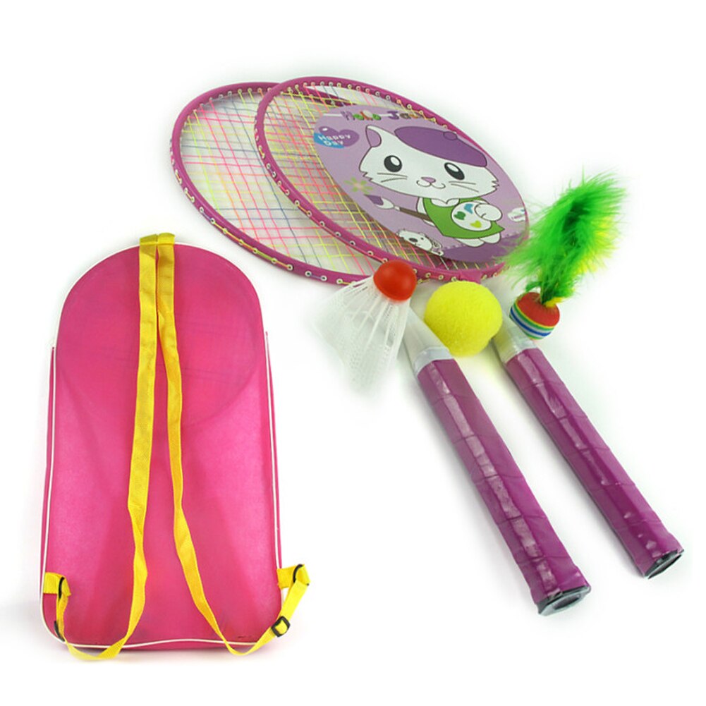 Equipo deportivo, raqueta de bádminton, raqueta de bádminton, juegos para niños, fácil seguridad, accesorios de ejercicio: Rosa