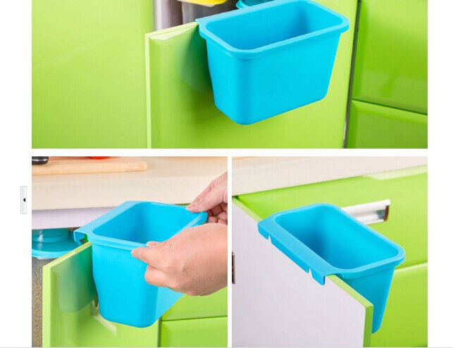 1PC Hanging Standing Kitchen Waste Bin Hanged Cupboard Door PP Simple Garbage Bin Dustbin Scrap Storage Box Waste Bins OK 0176